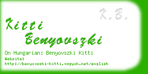 kitti benyovszki business card
